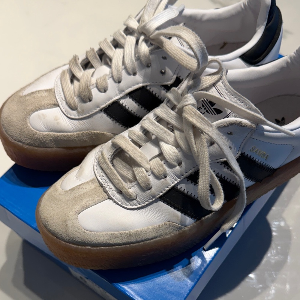 adidas Men’s Samba Sneakers in White, Black & Gum